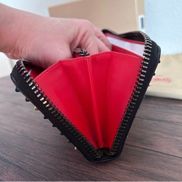 CHRISTIAN LOUBOUTIN Panettone Multicolor Spiked Calf Leather Wallet!!! PRISTINE! - Picture 12 of 16